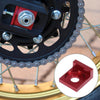 Motorcycle Chain Adjuster Block Tensioner / 12mm Hole Dia / 2 x Red Metal