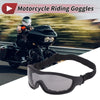 Motorcycle Riding Goggles Gray Lens Black Frame PC PU Cycling Sunglasses