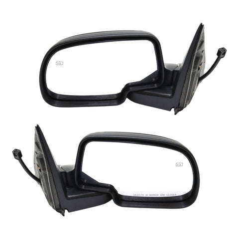 Side View Mirrors Power Heated Smooth Black with Puddle