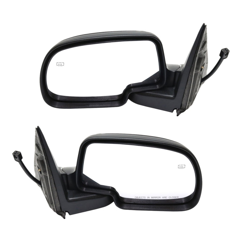 Side View Mirrors Power Heated Smooth Black with Puddle
