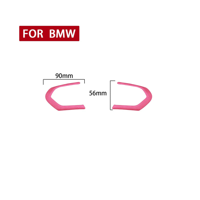 BMW F20 F22 F30 F32 F10 F06 2 x Pink Leather Steering Wheel Covers (2011-2020)