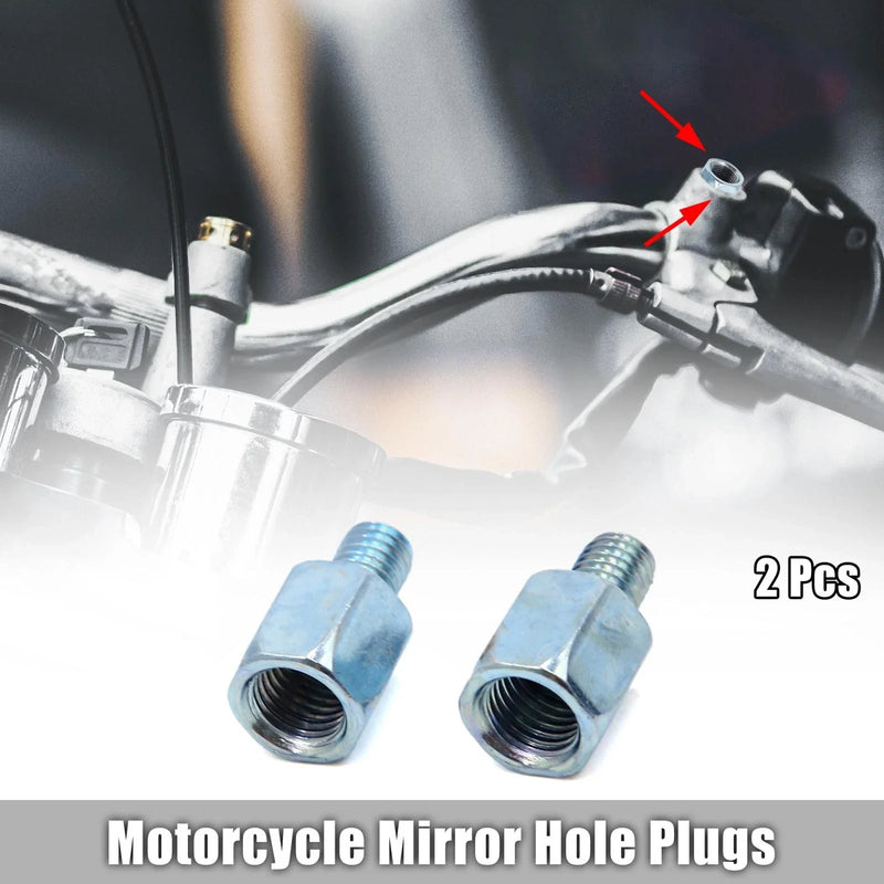 2 Pcs 9mm Mounting Dia Clockwise Motorcycle Rear View Mirror Adapter Bolts