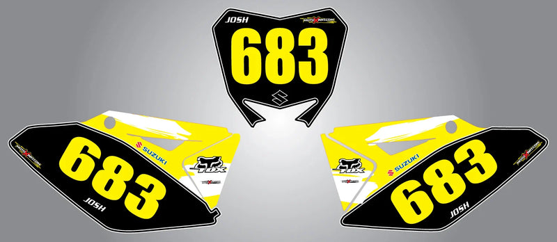 Suzuki RMZ 450 SAFARI Style Stickers / Decals Custom Number Plates (2008-2015)