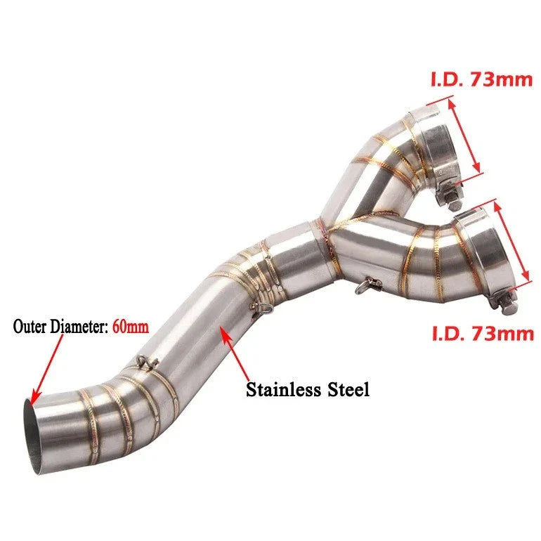 BMW S1000RR S1000R Exhaust Mid Link Pipe Clamp-on 60.5mm (2010–2014)