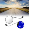 M8 Motorcycle - Silver Tone Blue Iron Plastic Handlebar Mirrors