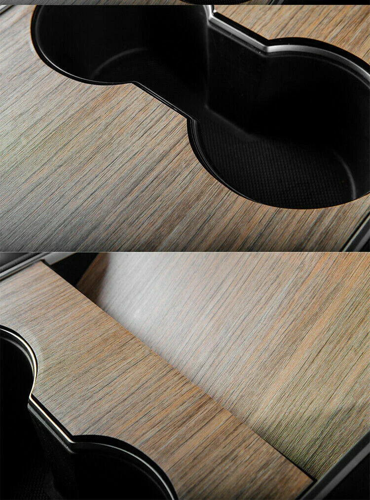 Tesla Model 3 Car Center Console Wrap Sticker Wood Grain Cover (2017–2020)