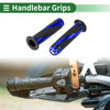Motorcycle 7/8" 22mm Handlebar Grips Covers Aluminum Alloy Black Blue