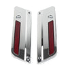 Harley Touring Saddlebag Latch Plate Covers with Red Reflectors (1993-2013)