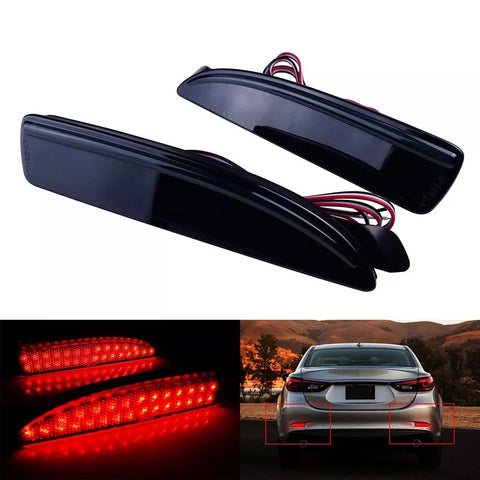Mazda 3 5 6 Smoked Black LED Rear Bumper Reflector Tail Light (2004-2023)