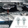 Car / Motorcycle Set M12x1.75 1.59" Height Engine Oil Drain Plug with Gasket