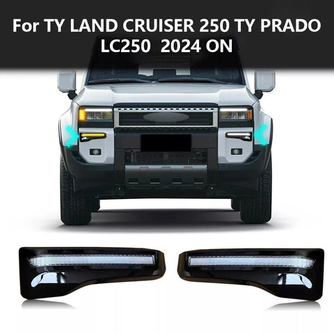 2024+ Toyota Prado Land Cruiser LC250 Front Fog Light Lamp Strip Trim 2 x