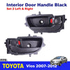 Interior Door Handle Black Pair L+R Fits Toyota Vios Yaris 4D Sedan 2007-12 D06