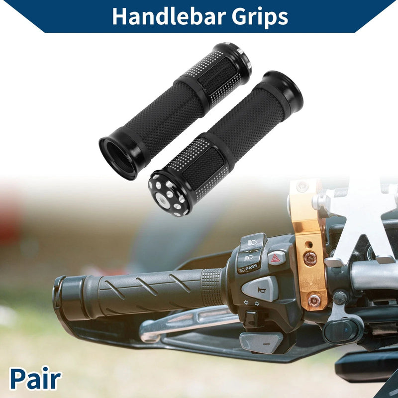 Motorcycle 23 x 25 mm Hand Grips Cover Aluminum Alloy Rubber Black