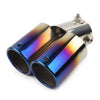 Car Universal Dual Bent Steel Rear Exhaust Pipe Tail Muffler Tip