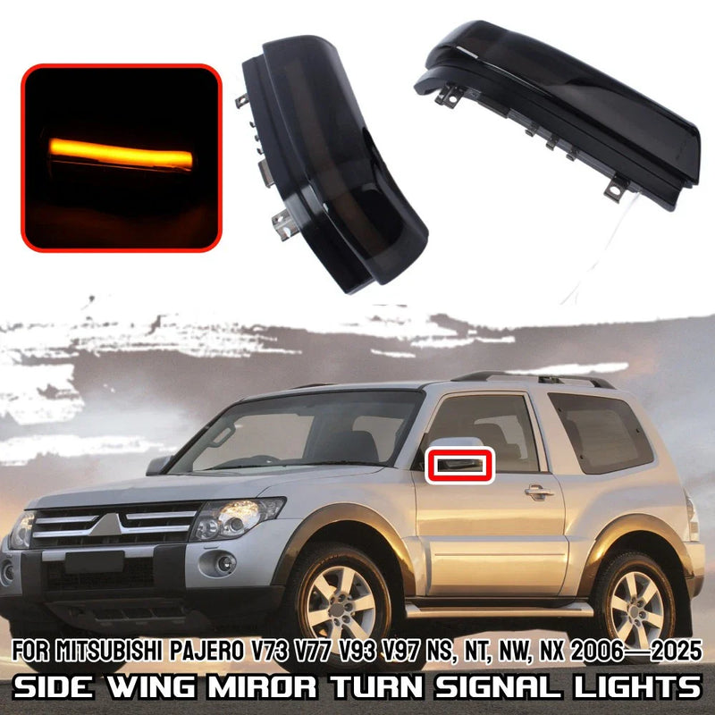 Mitsubishi Pajero 2x Side Wing Mirror Turn Signal Light (2006–2025)