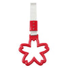Train Bus - Silver & Red Sakura Shaped Ring Handle Strap