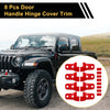 Jeep Wrangler JL Gladiator Red Door Handle Hinge Cover Trim (2018-2023)