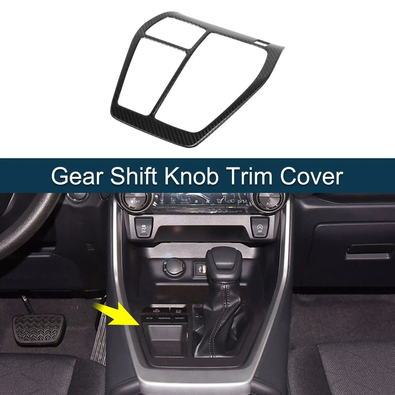 Toyota RAV4 Carbon Fiber Black Stainless Steel Gear Shift Knob Cover Sticker