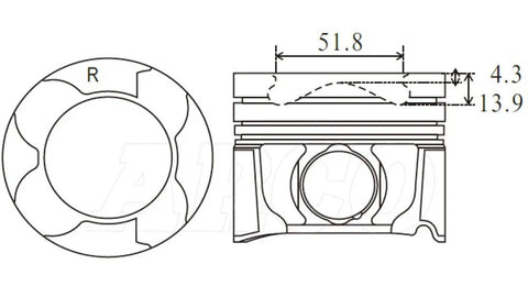 Toyota Landcruiser VDJ78 VDJ79 VDJ200 1VD-FTV 1 x Engine Piston & Pin
