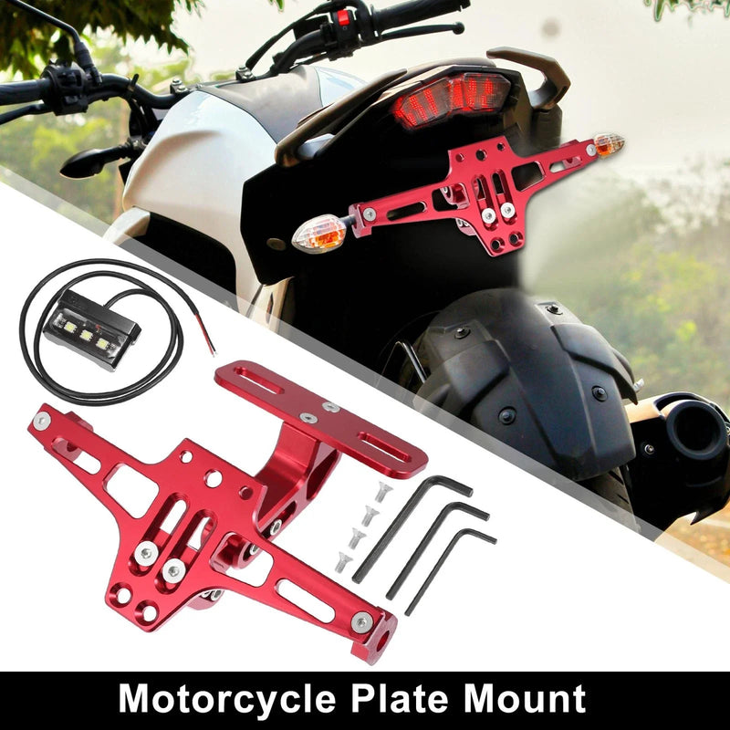 Motorcycle E-liminator Kit License Plate Bracket OEM Turn Signal Red