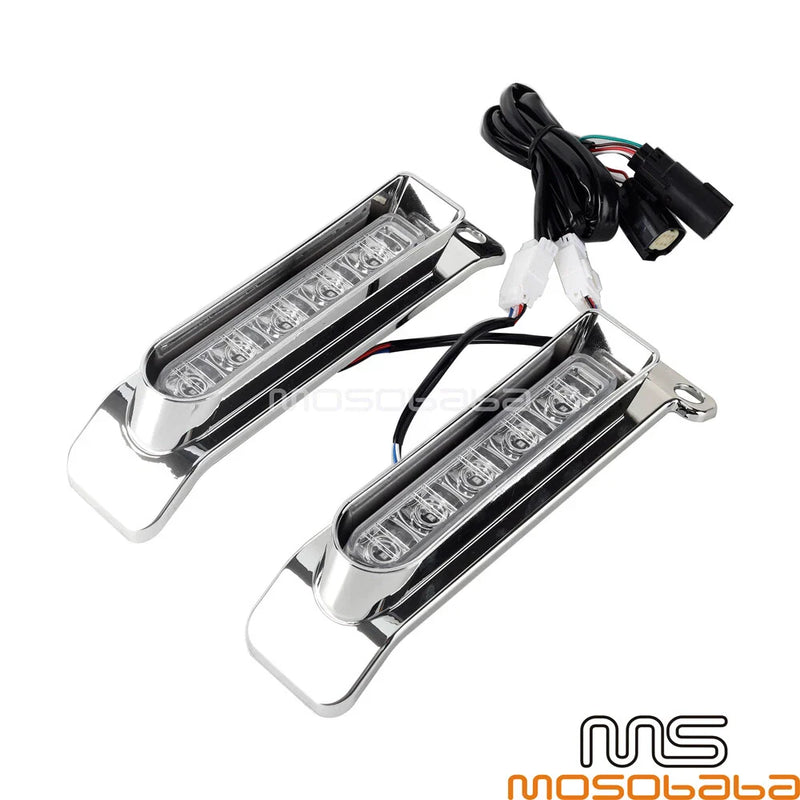 Harley FLHR FLHTCU FLHTCUL FLHTKL Chrome Saddlebag Filler LED Lights (2014-2023)