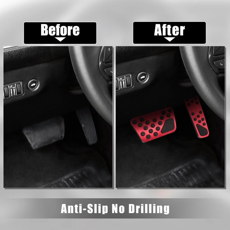 Dodge / Chrysler Red Pedal Cover Kit Anti-Slip