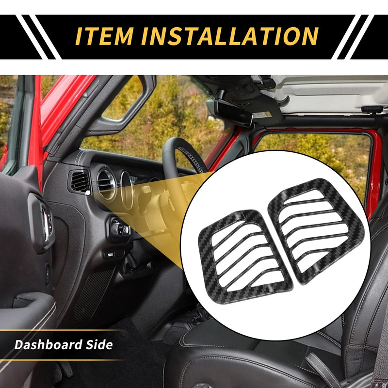 Jeep Wrangler JL 2018-2024 Black Dashboard Side Air Vent AC Outlet Cover