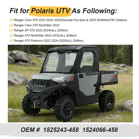 Polaris Ranger SP 570 4Pcs Front & Rear Matte Black Rim Caps (2022–2024)