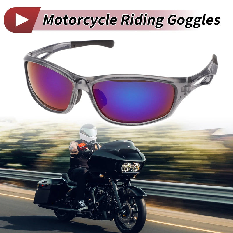 Motorcycle 1 Pc Goggles Green Lens Gray Frame PC Cycling Sunglasses