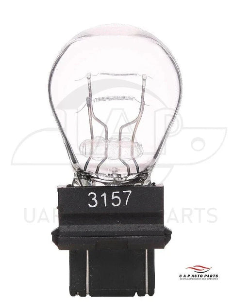 Various Models () - 2 pcs 3157 Halogen Clear Wedge Brake Light Bulbs