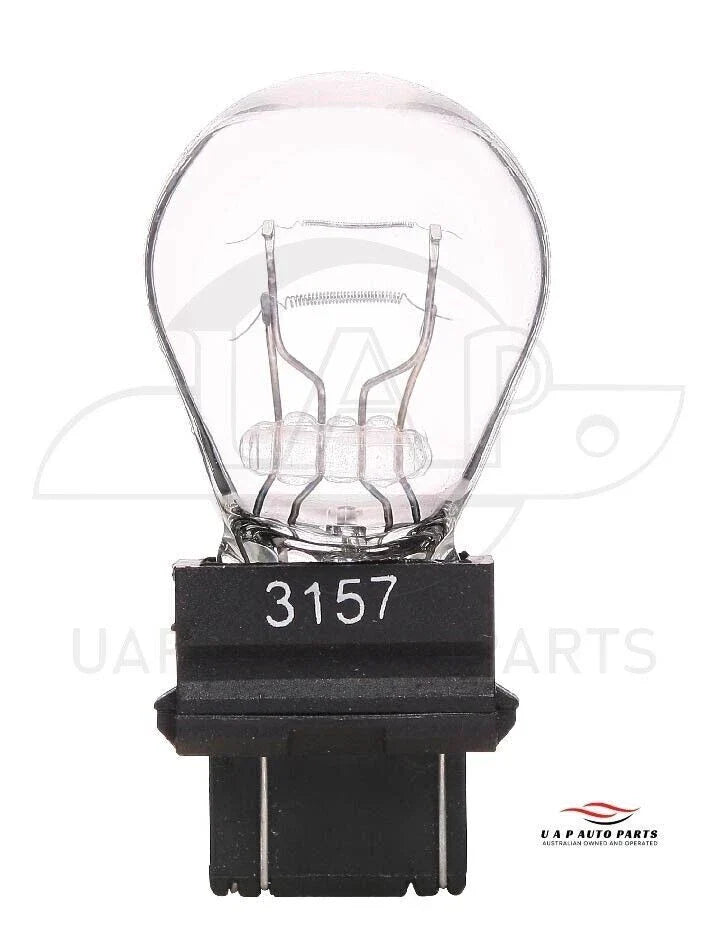 Various Models () - 2 pcs 3157 Halogen Clear Wedge Brake Light Bulbs