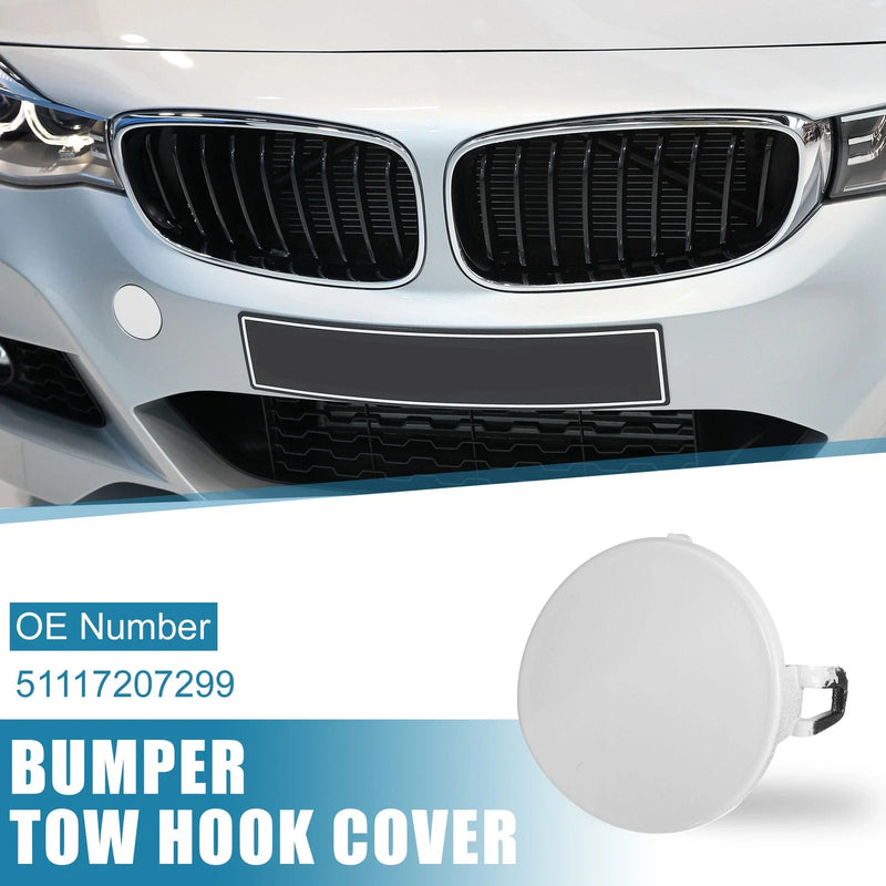 BMW 3 Series E90 E91 White Front Bumper Tow Hook Cover (2009-2012)