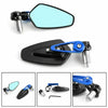Motorcycle F2 7/8" Blue Aluminum Handlebar End Mirrors