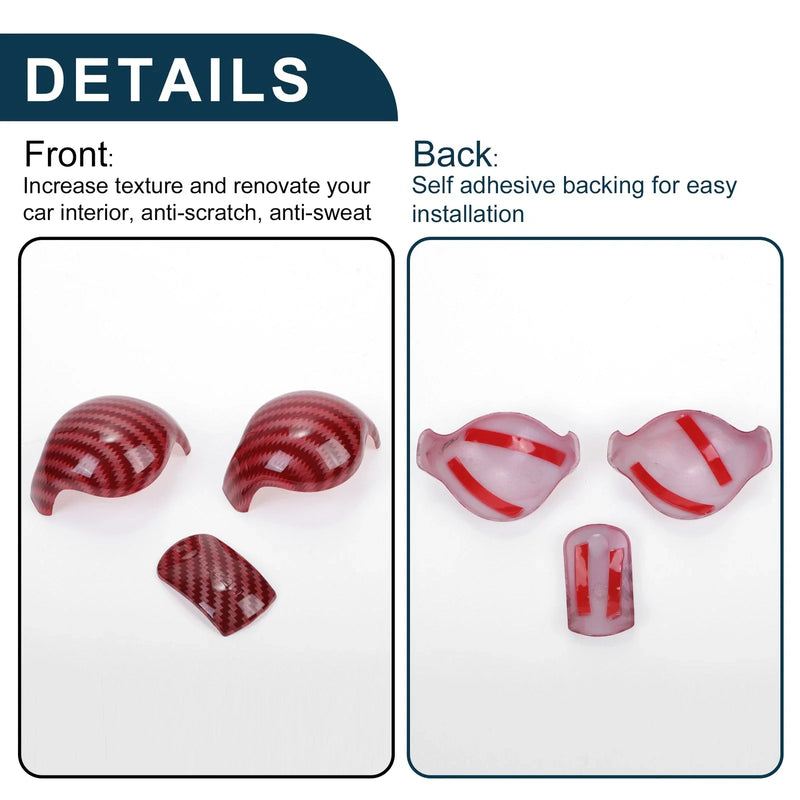 Ford Mustang 2015-2023 Carbon Fiber Red Gear Shift Knob Cover