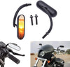Harley Davidson FXST FXR FXD Black Mini Oval Rearview Mirrors (1991-2017)