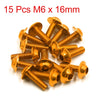 Motorcycle 15 x M6 x 16mm Hexagon License Plate Bolts