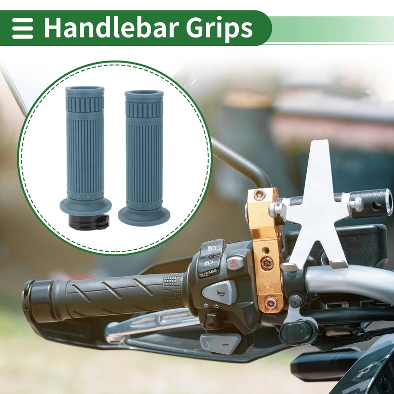 Make Model 25mm Motorcycle Hand Grips Handlebar Grips TPU Gray Blue