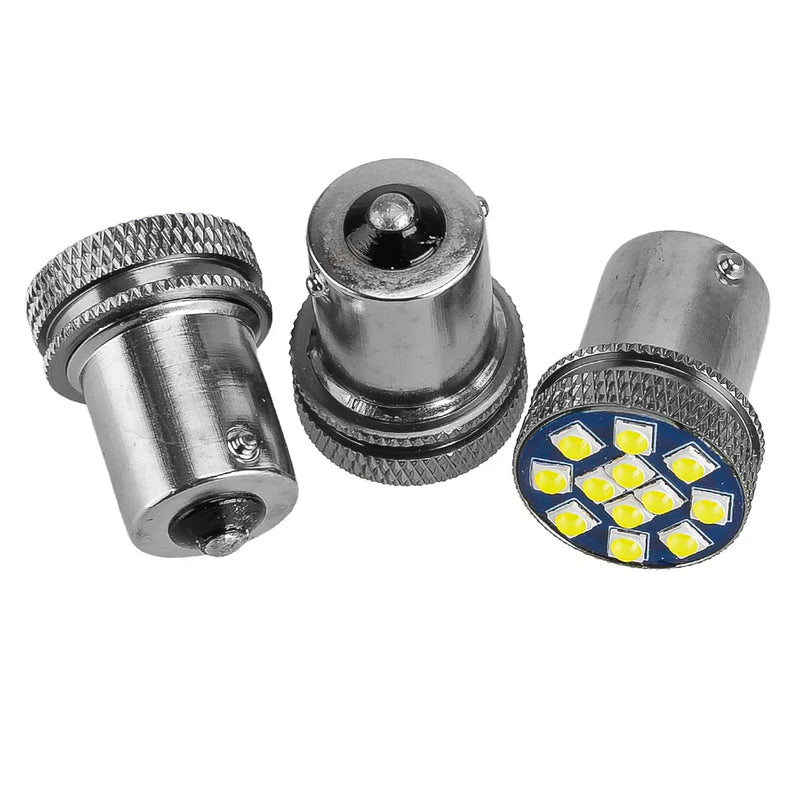 Car Truck 5Pcs White LED 12SMD BAY15D 1156 P21W DRL Turn Signal Light Bulb