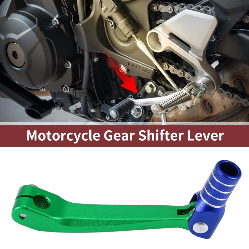 Honda CRF150F Motorcycle Gear Shifter Lever Green Blue Silver Tone (2003–2017)
