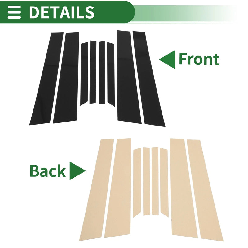 BMW X6 Black 8 pcs Door Pillar Window Trim (2015 - 2019)