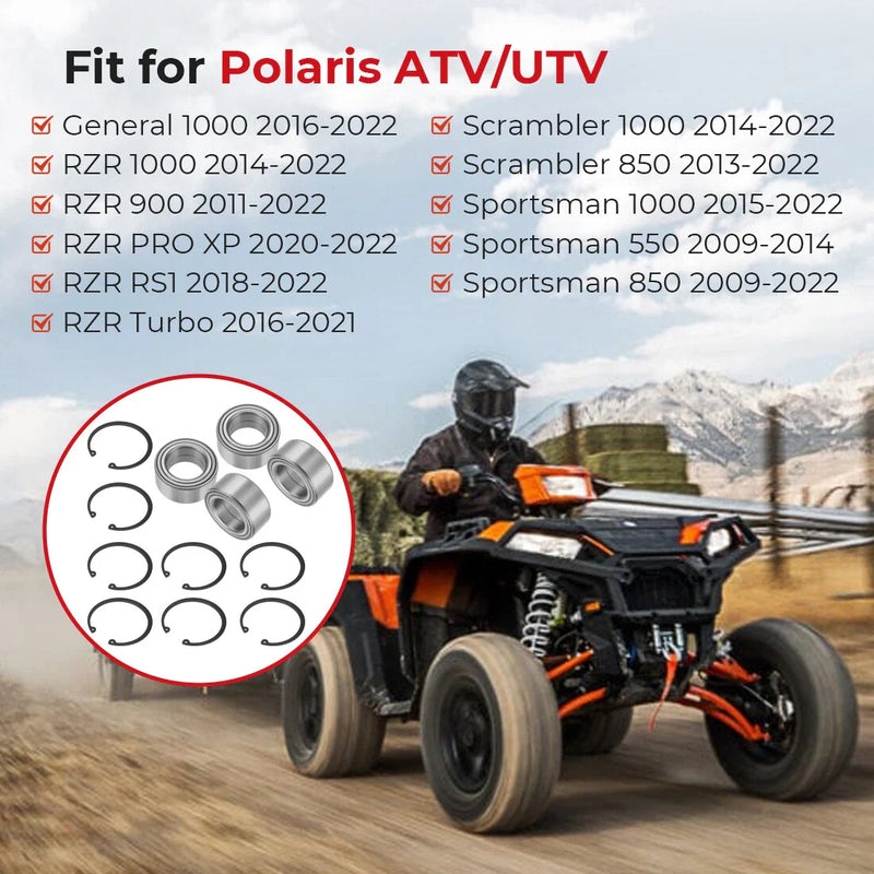 Polaris RZR 900 S-XP 4 900 4 x Front & Rear Wheel Bearings (2011–2022)