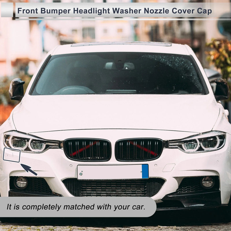 BMW 320i Front Left Bumper Washer Nozzle Cover Cap Black (2013-2018)