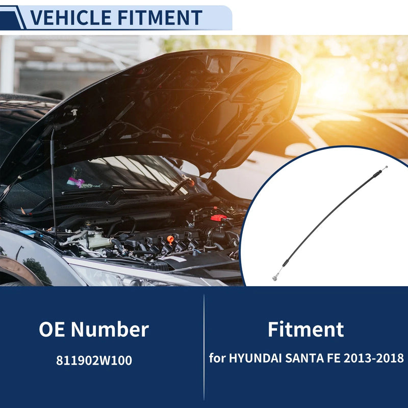 Hyundai Santa Fe 2013-2018 Hood Latch Release Cable