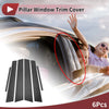 Honda Civic (2006-2011) Black Carbon Fiber 6 Pcs Car Door Pillar Window Trim
