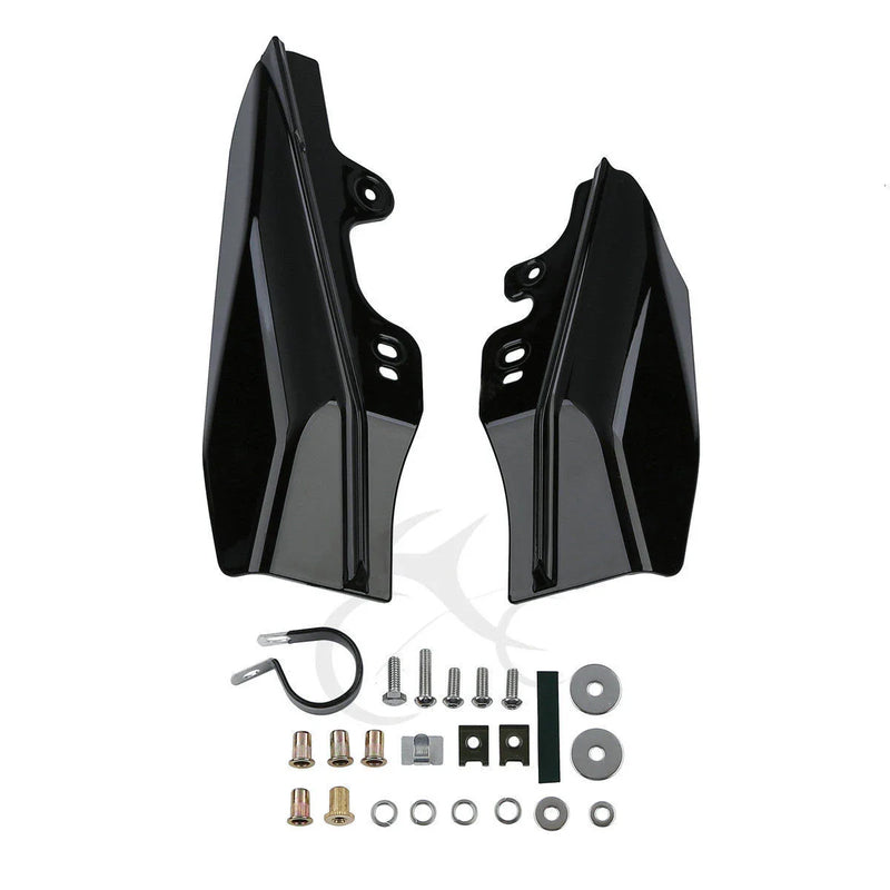 Harley Touring Street Glide Chrome/Black Mid-Frame Air Deflectors (01-08)