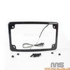 Motorcycle 12° Curved Aluminum License Plate Frame w/6 LED Lights