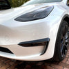 Tesla Model Y Black Front Bumper Side Canards Covers Trims (2020–2024)