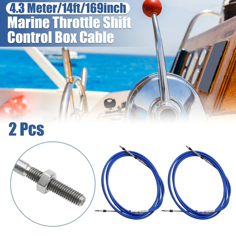 Boats 2 x Marine Throttle Shift Remote Control Box Cable