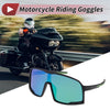 Motorcycle Set Motorcycle Riding Goggles Green Lens Black Frame Cellulos