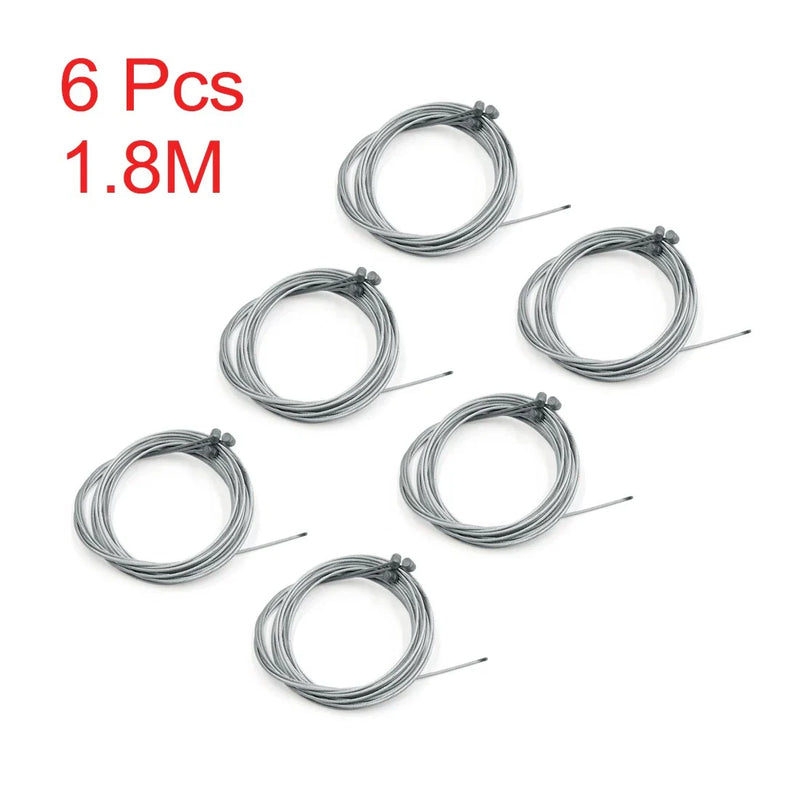 Motorcycle Cable 6 x Silver Tone Front/Rear Motorcycle Brake Steel 1.8M